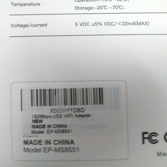 EDUP 150 Mbps Wireless USB Adapter 2.4GHz 802.11n; Model: EP-MS8551-Last ONE - Picture 7 of 8